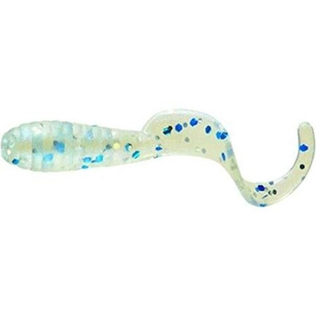 Mister Twister Lil' Bit Curly Tail Grub, 1, Shiny Pearl BlueSilverflk, 20PK LB20-1BPS